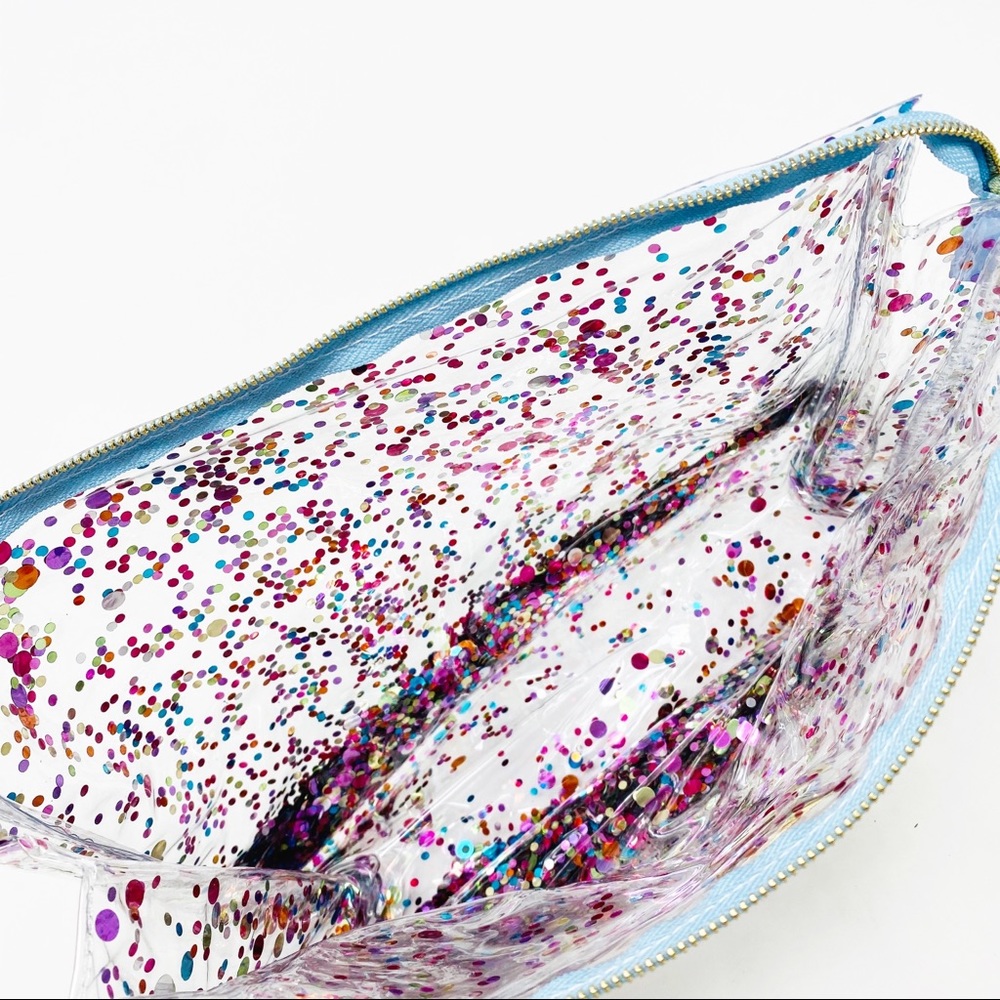 Confetti Glitter Biggie Cosmetic Zip Bag Travel - Picture 6 of 6